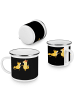 Mr. & Mrs. Panda Camping Emaille Tasse Verlobung Abenteuer mit S... in Schwarz