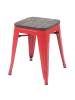 MCW 2er-Set Hocker A73 im Industriedesign stapelbar, Rot