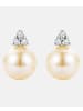 Diamant L'éternel Ohrstecker aus 375 Weißgold mit Diamant mit Perle