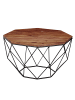 KADIMA DESIGN Couchtisch Sheesham Massivholz / Metall 66 x 40 x 66 cm,
