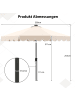 COSTWAY 300 cm Sonnenschirm mit LED in Beige