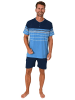 NORMANN kurzarm Schlafanzug Shorty Streifen - 80347 in blau