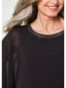 GOLDNER Edle Chiffonbluse, U-Boot-Ausschnitt in schwarz