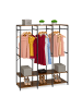relaxdays Garderobe in Schwarz/ Braun - (B)141 x (H)180 x (T)40 cm