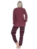 NORMANN Frottee Schlafanzug langarm Bündchen Tiermotiv in beere