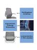 MCW Bürostuhl J91 mit ergonomischer S-förmigen Rückenlehne, Grau