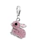 Nenalina Charm 925 Sterling Silber Hase in Rosa