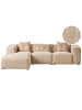 Beliani 4-tlg 3-Sitzer Sofa DOLVA in Beige/Schwarz rechtsseitig
