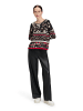 Betty Barclay Casual-Shirt mit Tunnelzug in Schwarz/Rot