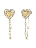 Guess Damen-Ohrringe Herz Perlen-Kettchen Goldfarben