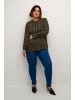KAFFE curve Langarm - Hemd KCjamida Regular fit in Black/Brown Geometric Print