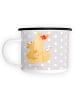 Mr. & Mrs. Panda XL Emaille Tasse Fuchs Mama ohne Spruch in Grau Pastell