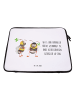 Mr. & Mrs. Panda Notebook Tasche Hummeln Kleeblatt mit Spruch in Weiß