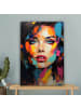 MuchoWow Leinwand bilder Buntes Porträt (BxH)