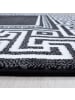 KADIMA DESIGN Teppich Kurzflor Waschbar Mäander DRAU Strapazierfähig OEKO-TEX in Schwarz