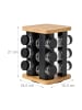 relaxdays Gewürzkarussell "12 Gläser" in Natur/ Schwarz - (B)18,5 x (H)21 x (T)18,5 cm