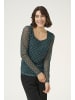 Kaffe Langarm-Bluse KAautumn Tight fit in Green/White Dot