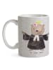 Mr. & Mrs. Panda Keramtiktasse Pfarrerin Herz ohne Spruch in Grau Pastell