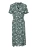 Vero Moda Midi Blusen Kleid Kurzarm Tunika Dress VMVICA in Grün