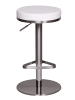 KADIMA DESIGN Barhocker WL1.294 Edelstahl höhenverstellbare Sitzhöhe 57 - 82 in Weiß