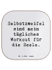 Mr. & Mrs. Panda Glas-Untersetzer Spruch Selbstzweifel Workout m... in Weiß
