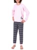 NORMANN Frottee Pyjama langarm Bündchen Schlafanzug Herz - 50637 in rosa