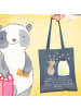 Mr. & Mrs. Panda Tote Bag Maus Sterne mit Spruch in Indigo Blue