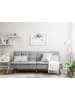 Beliani 3-Sitzer Sofa RONNE in Grau/Heller Holzfarbton - (W) 180 x (H) 76 x (L) 95 cm