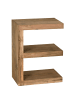 KADIMA DESIGN Beistelltisch E-Cube: Akazienholz, E-Konstruktion, 45x30 cm, 60 cm Höhe in Beige