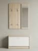 KADIMA DESIGN Wand-Garderobe SALERNO mit Spiegel & Schuhschrank Spanplatte sonoma in Sonoma