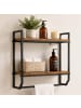 relaxdays Wandregal in Braun/ Schwarz - (B)15 x (H)40 x (T)40 cm