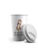 Mr. & Mrs. Panda Kaffeebecher To Go Hund Streicheln mit Spruch in Weiß