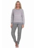 NORMANN Frottee Schlafanzug langarm Pyjama Bündchen - 77695 in grau