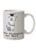 Becher Pinguin Beste Studentin der Welt mit Spruch in Grau Pastell