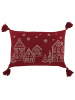 Chic Antique Kissenbezug AIX CHERRY Rot HÄUSER mit Quasten 35x50 cm