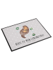 Mr. & Mrs. Panda Schreibunterlage Otter Seerose mit Spruch in Grau Pastell