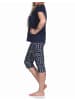 NORMANN Capri Schlafanzug kurzarm Pyjama maritimimen Look - 73988 in navy