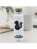 Mr. & Mrs. Panda Trinkflasche Stinktier Blume mit Spruch in Weiß
