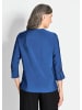 GOLDNER Kurzgröße:  Viskosebluse mit 3/4-Ärmeln, Rundhals in royalblau
