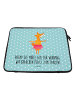 Mr. & Mrs. Panda Laptop Tasche Fuchs Ballerina mit Spruch in Türkis Pastell