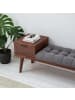 home24 home24 Garderobenbank aus Holzwerkstoff in Walnuss / Grau - 40 x 116 x 50 cm in Braun