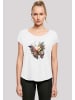 F4NT4STIC Long Cut T-Shirt Schmetterling Bunt in weiß