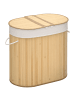 HOMCOM Wäschekorb in Naturholz 62,5L x 37B x 60,5H cm