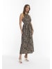 faina Maxikleid Mit Leoprint in Beige Leo