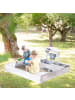 roba Sandkasten aus Holz - inkl. Matschküche & Abdeckplane - Wetterfest - Grau