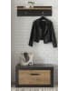 Furn.Design Garderobenpaneel Kastanie und grau Fresco , Flur Wandgarderobe, 80 x 23 cm