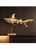 KADIMA DESIGN Dekofigur Hai Aluminium Maritim 70 cm mit Sockel, Design Metall in Gold