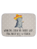 Mr. & Mrs. Panda Badezimmerteppich Axolotl Tequila mit Spruch in Grau Pastell