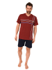 NORMANN Shorty Schlafanzug kurzarm Pyjama - 84249 in rot