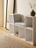 KADIMA DESIGN Regal-Sitzbank | Weiß, 101.5x61.5cm, 6 Fächer, Grau